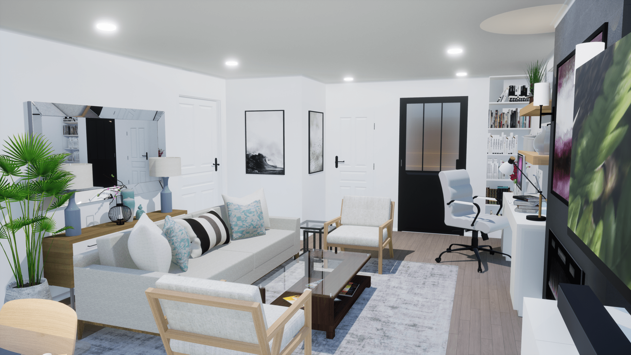 basement apartment living room interior design